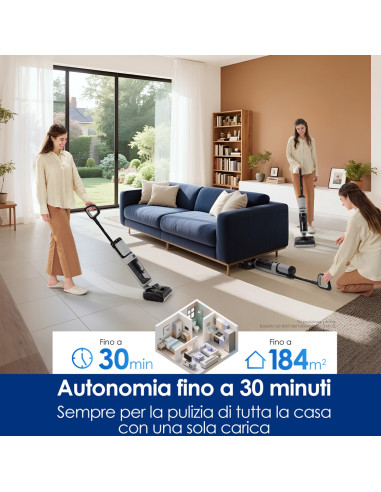Tineco Floorone I5 Stretch Plus Odkurzacz Pionowy Bateria Suchy I Mokry Bez Worka Szary 2,5 Ah
