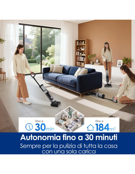 Tineco Floorone I5 Stretch Plus Odkurzacz Pionowy Bateria Suchy I Mokry Bez Worka Szary 2,5 Ah