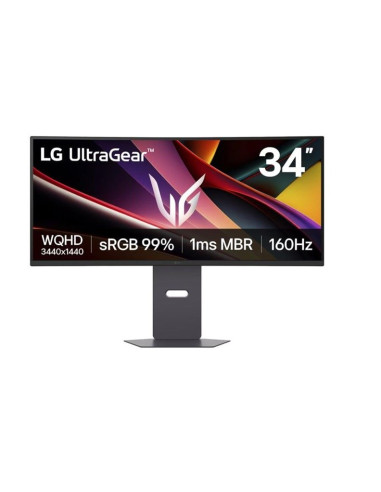 Lg 34G600A-B Monitor Komputerowy 86,4 Cm (34") 3440 X 1440 Px Wide Quad Hd Lcd Czarny