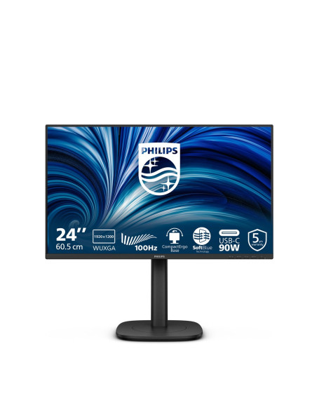 Philips 3000 Series 24B2U3301D/00 Monitor Komputerowy 61,2 Cm (24.1") 1920 X 1200 Px Wuxga Lcd Czarny