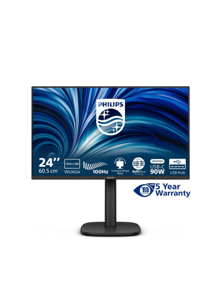 Philips 3000 Series 24B2U3301D/00 Monitor Komputerowy 61,2 Cm (24.1") 1920 X 1200 Px Wuxga Lcd Czarny