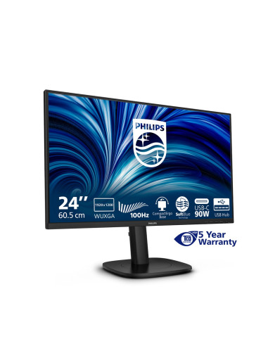 Philips 3000 Series 24B2U3301D/00 Monitor Komputerowy 61,2 Cm (24.1") 1920 X 1200 Px Wuxga Lcd Czarny