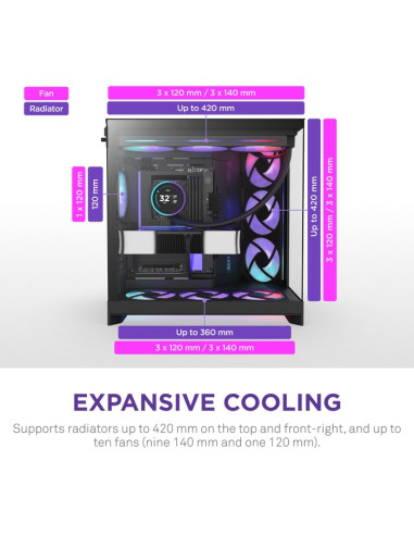 Nzxt H9 Flow Rgb+ Midi Tower Czarny