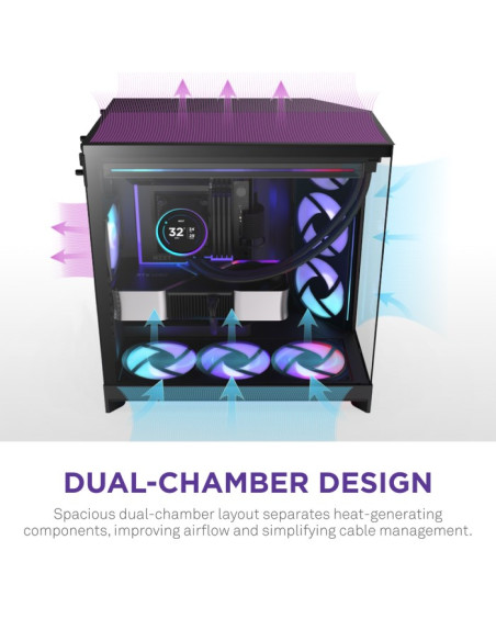 Nzxt H9 Flow Rgb+ Midi Tower Czarny