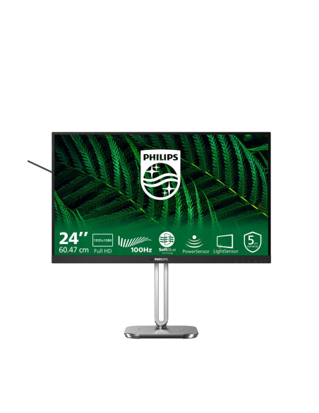 Philips 5000 Series 24B2G5200/00 Monitor Komputerowy 60,5 Cm (23.8") 1920 X 1080 Px Full Hd Lcd Antracyt