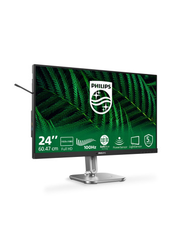 Philips 5000 Series 24B2G5200/00 Monitor Komputerowy 60,5 Cm (23.8") 1920 X 1080 Px Full Hd Lcd Antracyt