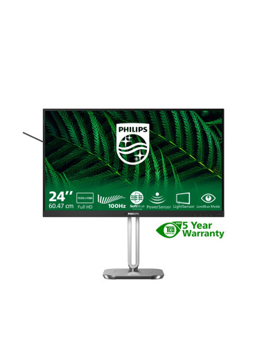 Philips 5000 Series 24B2G5200/00 Monitor Komputerowy 60,5 Cm (23.8") 1920 X 1080 Px Full Hd Lcd Antracyt