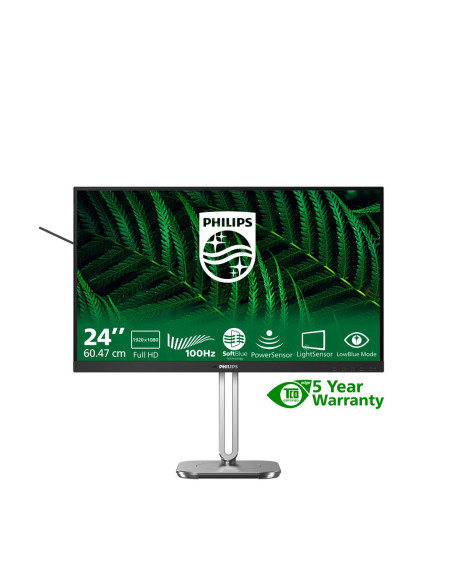 Philips 5000 Series 24B2G5200/00 Monitor Komputerowy 60,5 Cm (23.8") 1920 X 1080 Px Full Hd Lcd Antracyt