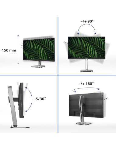 Philips 5000 Series 24B2G5200/00 Monitor Komputerowy 60,5 Cm (23.8") 1920 X 1080 Px Full Hd Lcd Antracyt