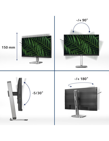 Philips 5000 Series 24B2G5200/00 Monitor Komputerowy 60,5 Cm (23.8") 1920 X 1080 Px Full Hd Lcd Antracyt