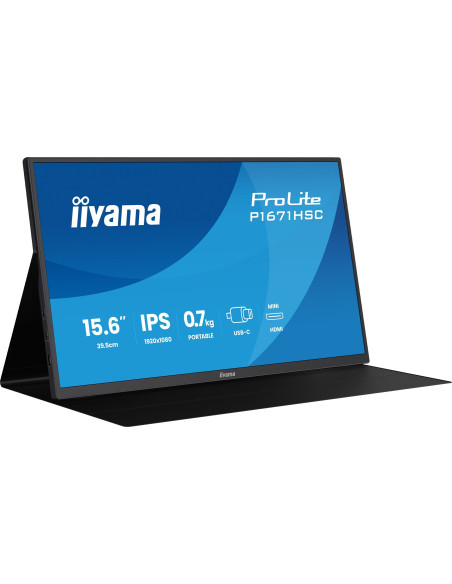 Iiyama Prolite P1671Hsc-B1 Monitor Komputerowy 39,6 Cm (15.6") 1920 X 1080 Px Full Hd Led Czarny