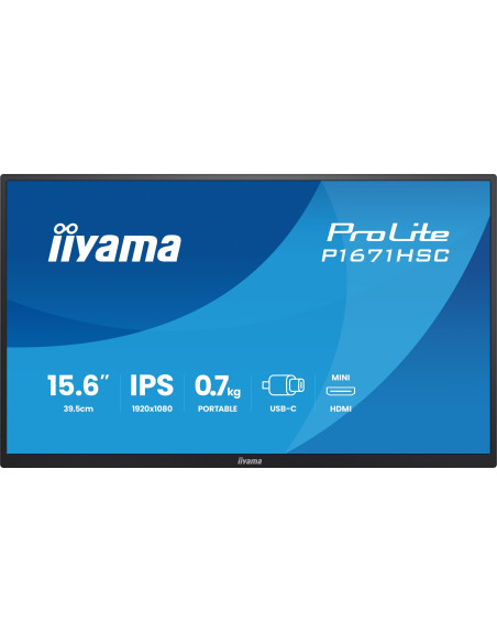 Iiyama Prolite P1671Hsc-B1 Monitor Komputerowy 39,6 Cm (15.6") 1920 X 1080 Px Full Hd Led Czarny