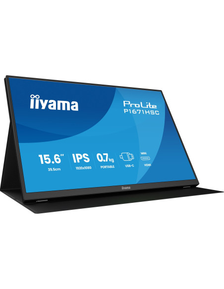 Iiyama Prolite P1671Hsc-B1 Monitor Komputerowy 39,6 Cm (15.6") 1920 X 1080 Px Full Hd Led Czarny