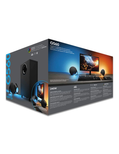 Logitech G G560 Zestaw Głośników 120 W Pc/Laptop Czarny 2.1 Kan. 30 W Bluetooth