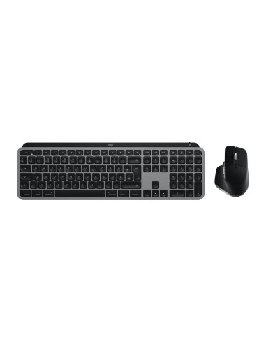 Logitech Mx Keys S Combo For Mac Klawiatura Dołączona Myszka Dom/Biuro Bluetooth Qwertz Niemiecki Szary