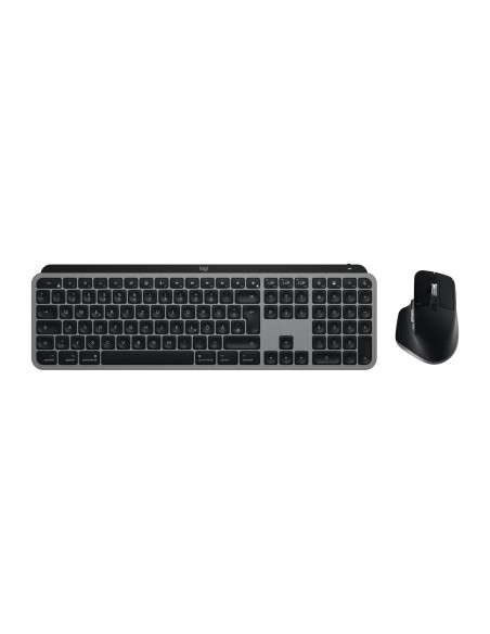 Logitech Mx Keys S Combo For Mac Klawiatura Dołączona Myszka Dom/Biuro Bluetooth Qwertz Niemiecki Szary