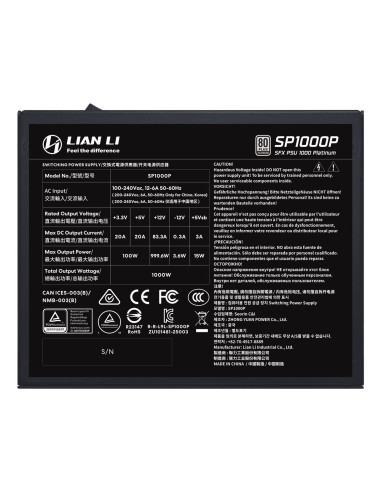 Lian Li Sp1000P Moduł Zasilaczy 1000 W 24-Pin Atx Sfx Czarny