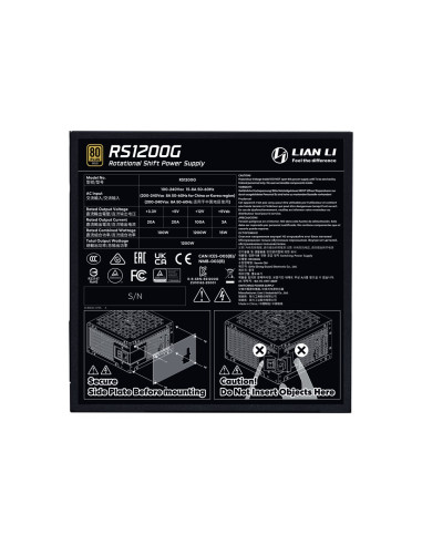Lian Li Rs1200G Moduł Zasilaczy 1200 W 20+4 Pin Atx Atx Czarny