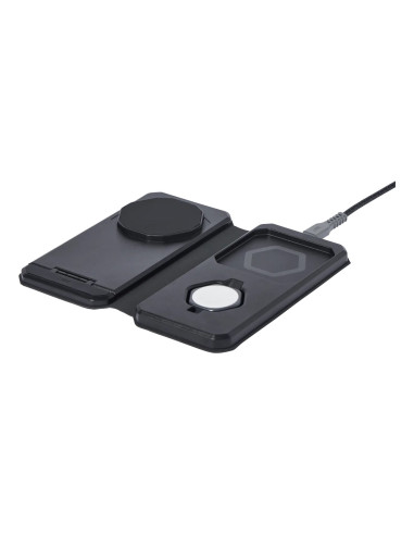 Uag 3In1 Travel Charger - Bezprzewodowa Ładowarka Podróżna Do Trzech Urządzeń 15W, Kompatybilna Z Magsafe, Kabel, Wtyczki I Orga