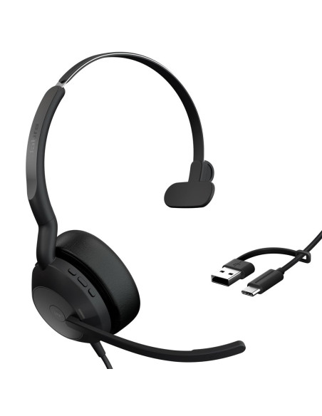 Jabra Evolve2 50 Zestaw Słuchawkowy Przewodowa Opaska Na Głowę Biuro/Centrum Telefoniczne Usb Type-C / Usb Type-A Bluetooth Czar