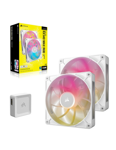 Corsair Icue Link Rx140 Max Rgb Obudowa Komputera Wentylator 14 Cm Biały 2 Szt.