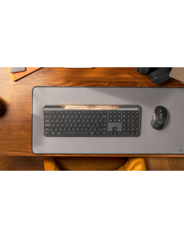 Logitech Signature Slim Solar+ K980 Klawiatura Uniwersalne Rf Wireless + Bluetooth Qwertz Niemiecki Grafitowy