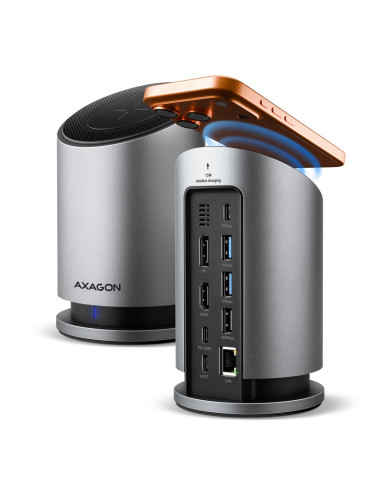 Axagon Hmc-Wl9 Stacja Dokująca Przewodowa Usb 3.2 Gen 2 (3.1 Gen 2) Type-C Szary