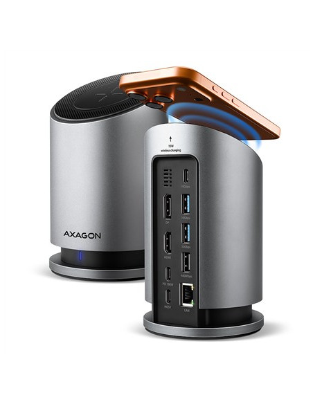 Axagon Hmc-Wl9 Stacja Dokująca Przewodowa Usb 3.2 Gen 2 (3.1 Gen 2) Type-C Szary