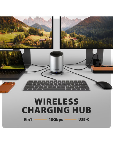 Axagon Hmc-Wl9 Stacja Dokująca Przewodowa Usb 3.2 Gen 2 (3.1 Gen 2) Type-C Szary