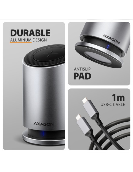 Axagon Hmc-Wl9 Stacja Dokująca Przewodowa Usb 3.2 Gen 2 (3.1 Gen 2) Type-C Szary