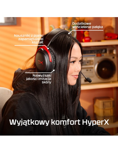 Hyperx Cloud Iii Wireless – Bezprzewodowy Zestaw Słuchawkowy Do Gier (Czarno-Czerwony)