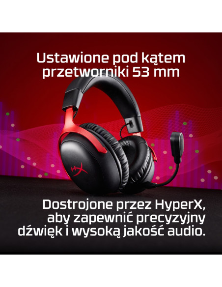 Hyperx Cloud Iii Wireless – Bezprzewodowy Zestaw Słuchawkowy Do Gier (Czarno-Czerwony)