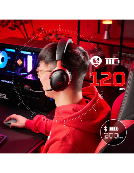 Hyperx Cloud Iii Wireless – Bezprzewodowy Zestaw Słuchawkowy Do Gier (Czarno-Czerwony)