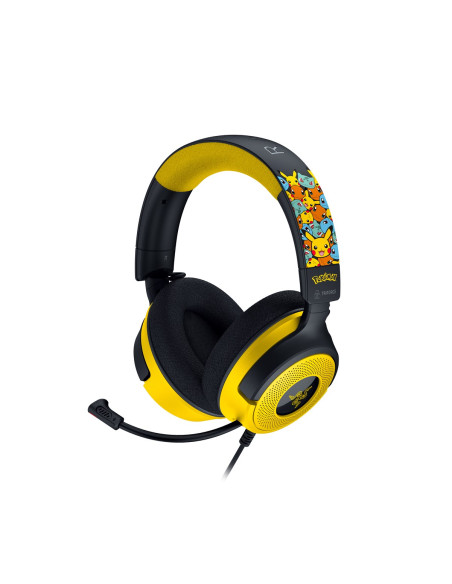 Razer Kraken V4 X Pokemon Zestaw Słuchawkowy Przewodowa Opaska Na Głowę Gaming Usb Type-C / Usb Type-A Czarny, Żółty