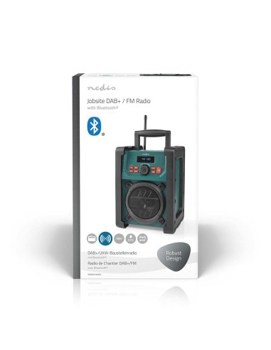 Nedis Rddb3100Gn Radio Przenośny Analogowe I Cyfrowe Czarny, Zielony