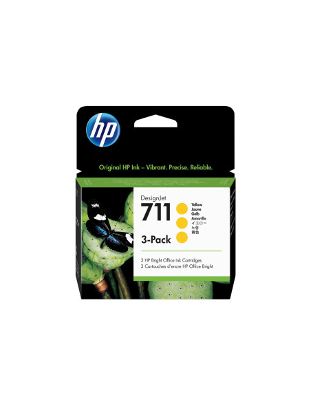 Hp Zestaw 3 Sztuk Żółtych Wkładów Atramentowych 711 Designjet 29 Ml