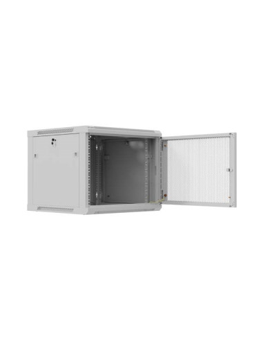Szafa Instalacyjna Rack Wisząca 19" 9U 600X600 Szara Drzwi Perforowane Lanberg (Flat Pack)