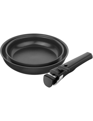 Zwilling Unlock Zestaw 2 Patelni Ceramicznych + Uchwyt - Czarny