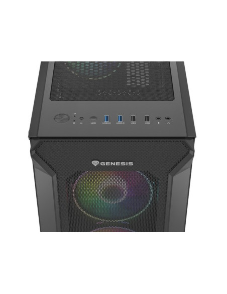 Obudowa Natec Genesis Irid 505 Argb Npc-1518 (Atx. Micro Atx. Mini Itx  Kolor Czarny)