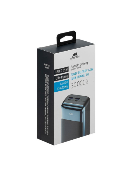Rivacase Va1080 Bank Mocy Litowo-Polimerowy (Lipo) 30000 Mah Czarny, Niebieski