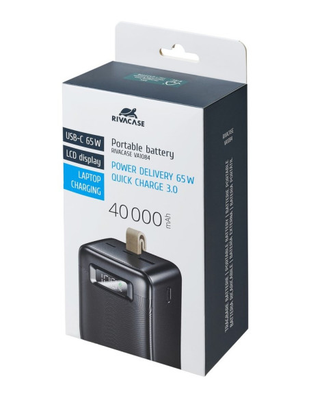 Rivacase Va1084 Bank Mocy Litowo-Polimerowy (Lipo) 40000 Mah Czarny
