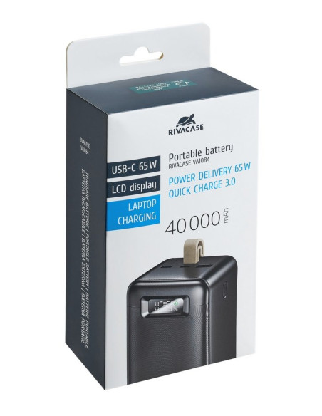 Rivacase Va1084 Bank Mocy Litowo-Polimerowy (Lipo) 40000 Mah Czarny