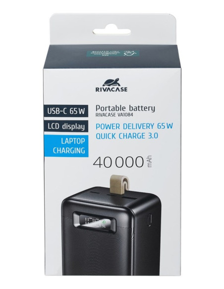 Rivacase Va1084 Bank Mocy Litowo-Polimerowy (Lipo) 40000 Mah Czarny