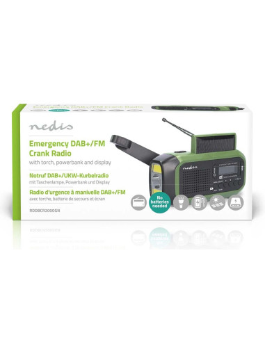 Nedis Rddbcr2000Gn Radio Przenośny Cyfrowy Czarny, Zielony