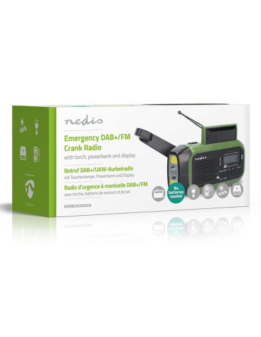 Nedis Rddbcr2000Gn Radio Przenośny Cyfrowy Czarny, Zielony