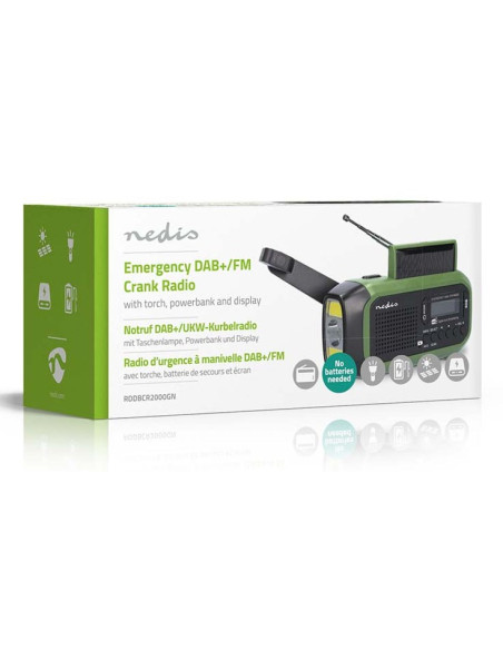 Nedis Rddbcr2000Gn Radio Przenośny Cyfrowy Czarny, Zielony