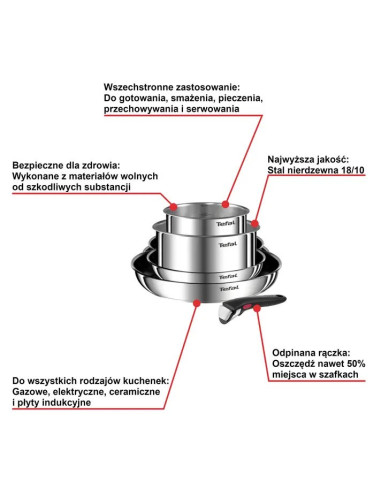Zestaw Garnków Tefal Ingenio Emotion L897S574 5 Ele