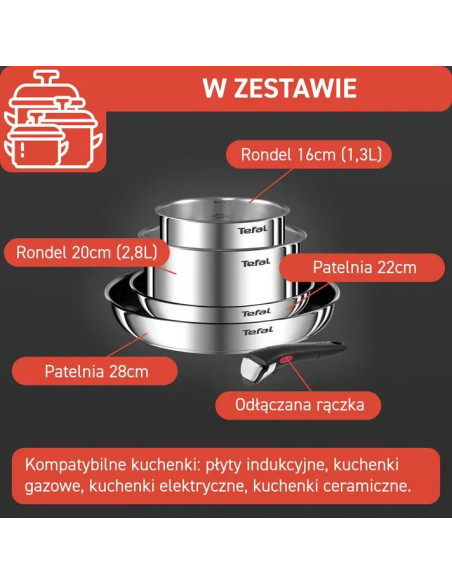 Zestaw Garnków Tefal Ingenio Emotion L897S574 5 Ele