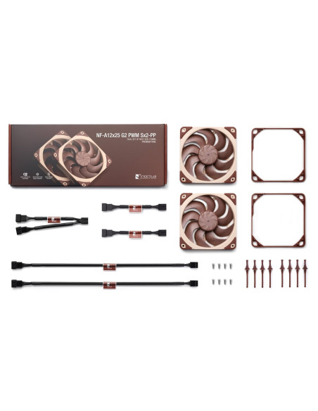 Noctua Nf-A12X25 G2 Pwm Sx2-Pp System Chłodzenia Komputerów Obudowa Komputera Wentylator 12 Cm Beżowy 2 Szt.