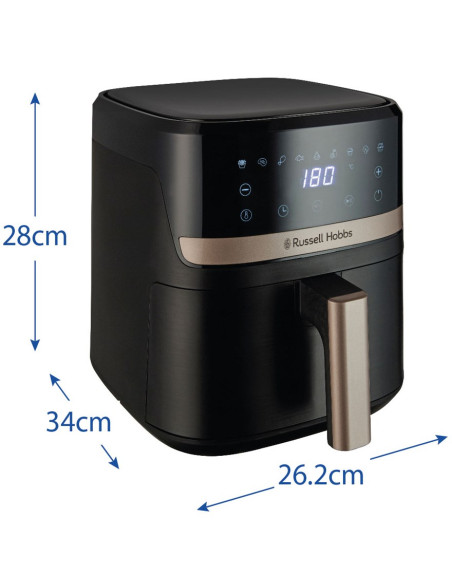 Russell Hobbs Satisfry Heißluftfritteuse Pojedyńczy 4,3 L Autonomiczny 1300 W Frytkownica Na Gorące Powietrze Czarny
